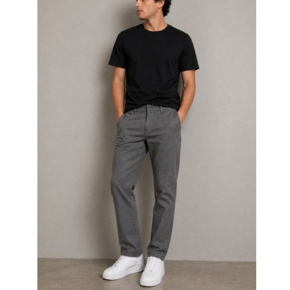 Hugo Boss Men's Gray Plaid Maine3-20 Regular Fit Straight Leg Jeans Size 33